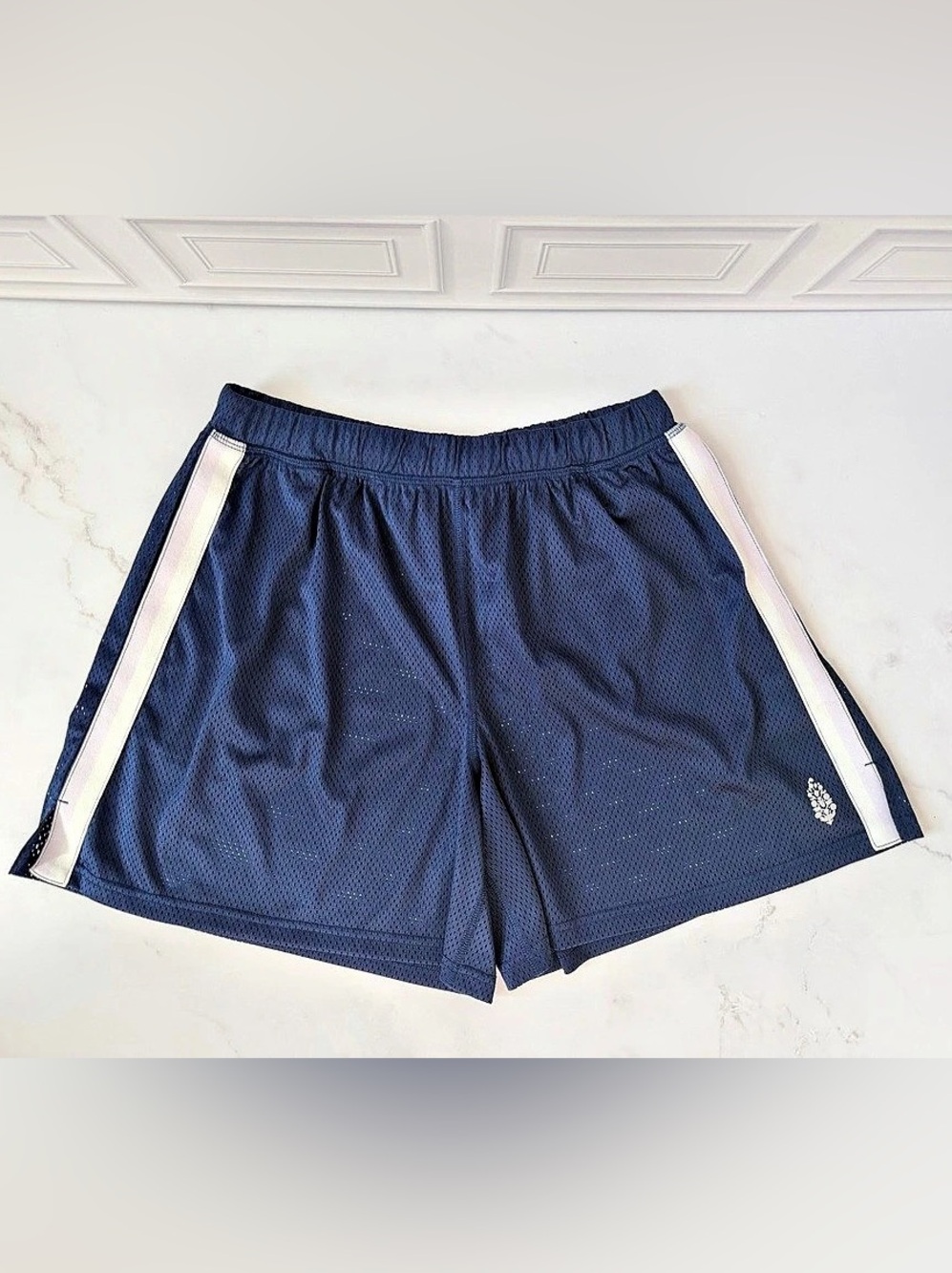 Free People Movement Mesh Shorts Navy Blue White Stripes Women’s XS